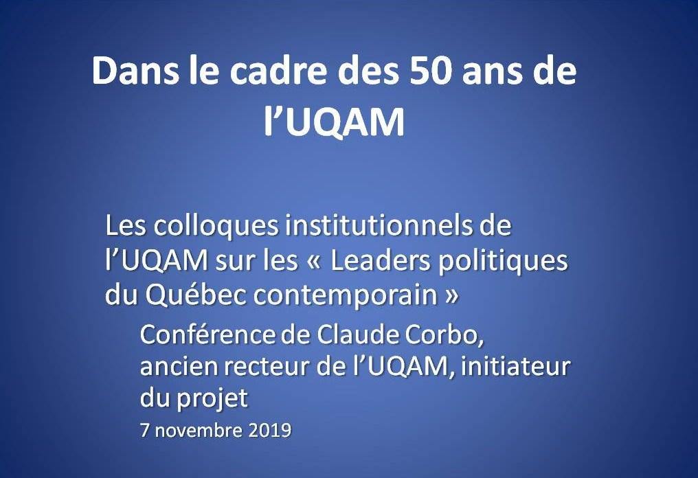 Conférence « Les colloques institutionnels de l’UQAM »